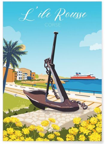 Affiche illustration de la Corse : L'île Rousse 1