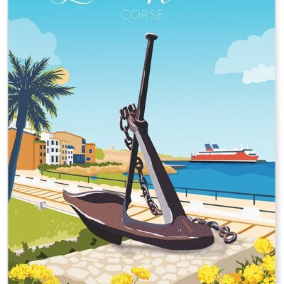 Affiche illustration de la Corse : L'île Rousse