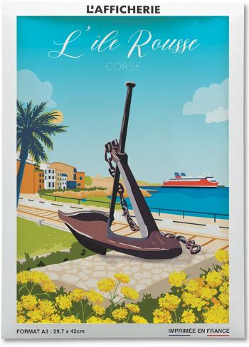 Affiche illustration de la Corse : L'île Rousse 2