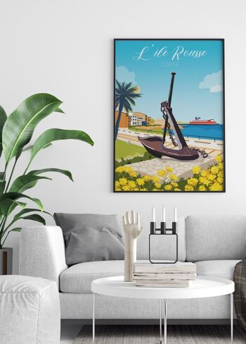 Affiche illustration de la Corse : L'île Rousse 4