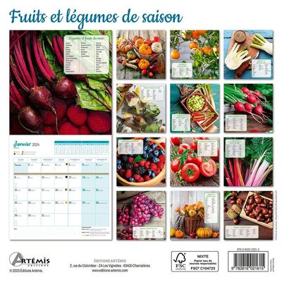 Kalender 2023 Obst und Gemüse im Laufe der Jahreszeiten (ls)