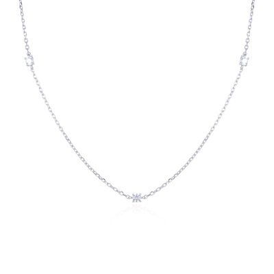Claw set necklace - White