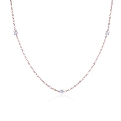 Collier serti griffe - Rose