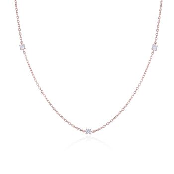 Collier serti griffe - Rose