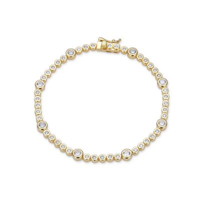 Bracelet tennis serti clos - Jaune