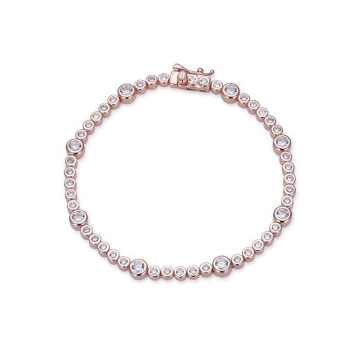 Bracelet tennis serti clos - Rose