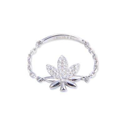 Leaf Chain Ring - White - 7