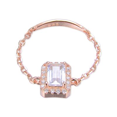 Emerald Chain Ring - Pink - 6