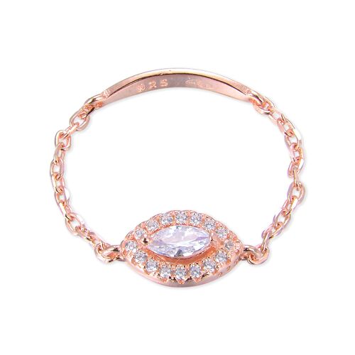 Bague Chaine Marquise - Rose - 9