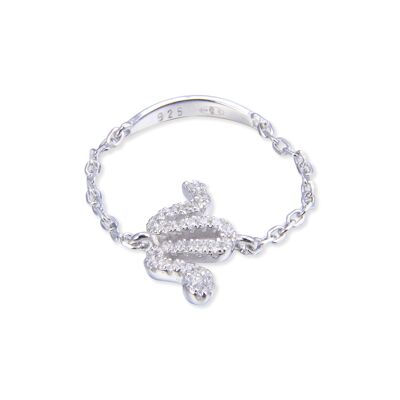 Snake Chain Ring - White - 7