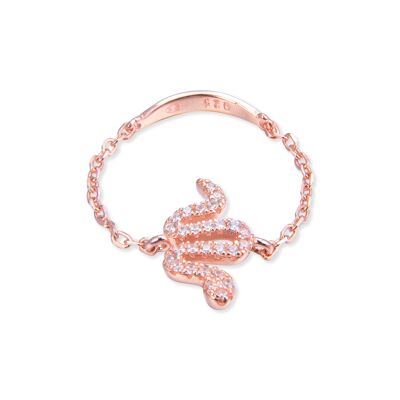 Snake Chain Ring - Pink - 6