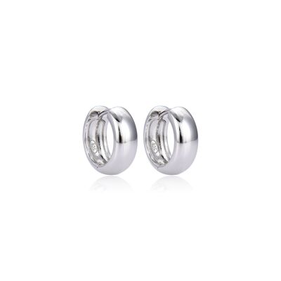 Smooth hoop earrings - White