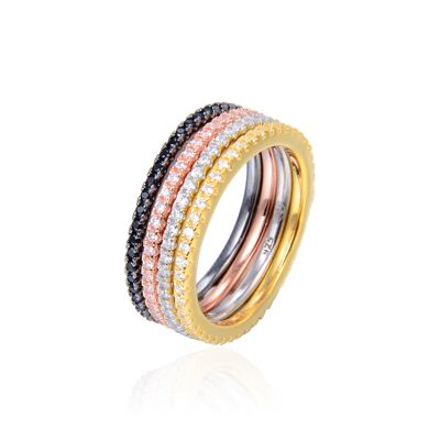 Quadruple rings 4 colors -4