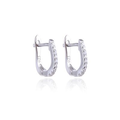 U hoop earrings - White