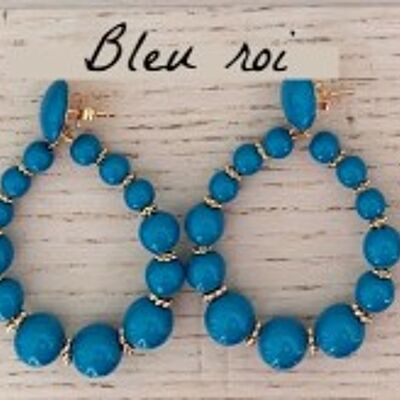 Boucles d'Oreilles Vinta Bleu Roi