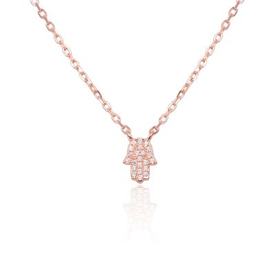 Mini Hand Necklace - Pink