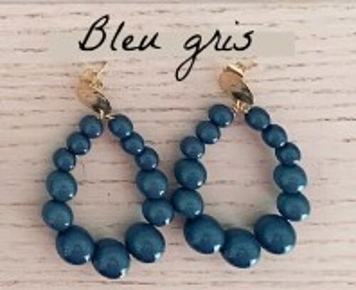 Boucles d'Oreilles Vinta Bleu Gris