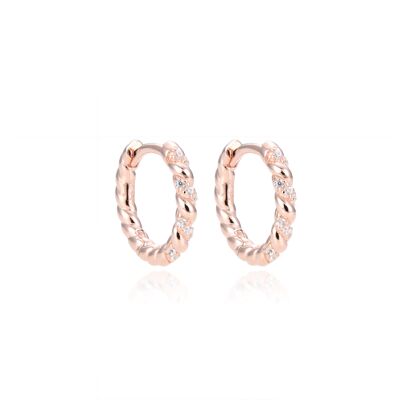 Twisted hoop earrings - Pink