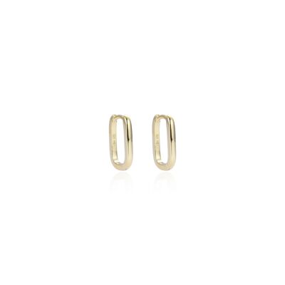 Smooth elongated hoop earrings S - Yellow