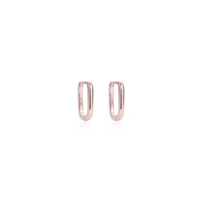 Smooth elongated hoop earrings S - Pink