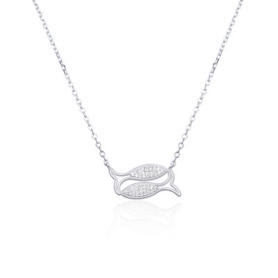 Fish necklace - White