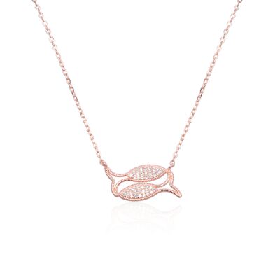 Collier poissons - Rose