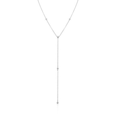 Bezel set necklace - White