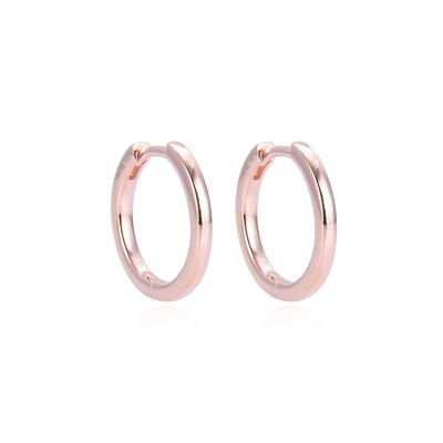 Smooth basic hoop earrings 16mm - Pink