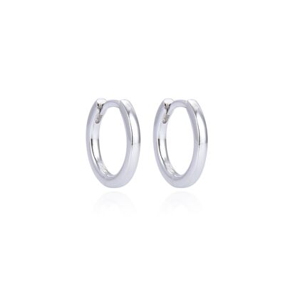 Basic smooth hoop earrings 14mm - White