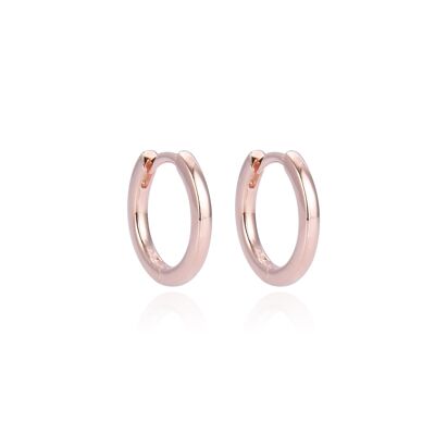 Basic smooth hoop earrings 14mm - Pink