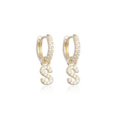 Letter S Hoop Earrings - Yellow