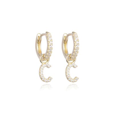 Letter C hoop earrings - Yellow