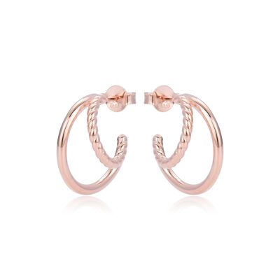 Pendientes Doble Aro - Rosa