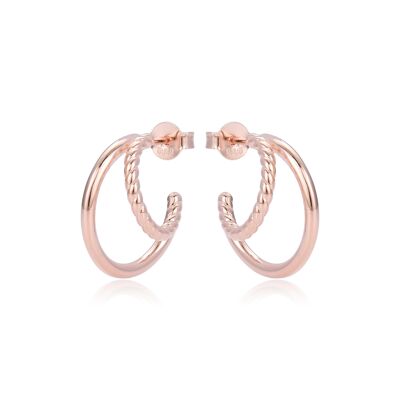 Double Hoop Earrings - Pink