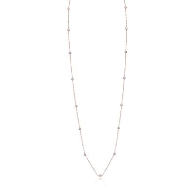 Lange Halskette mit Lünette - Rosa