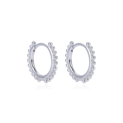 Balls hoop earrings 14mm - White