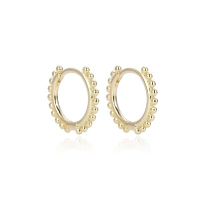 Balls hoop earrings 14mm - Yellow