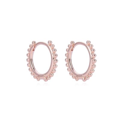 Pendientes aro bola 14mm - Rosa