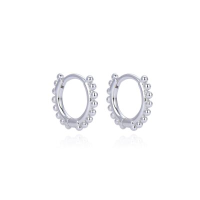 12mm ball hoop earrings - White