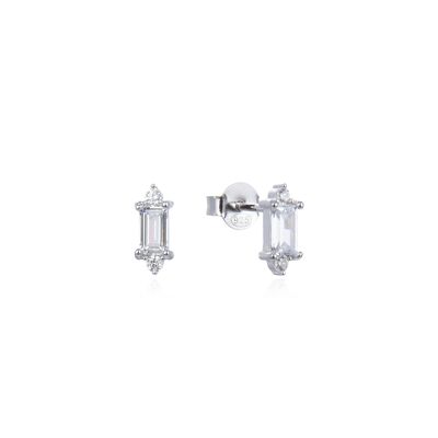Rectangular chip earrings - White