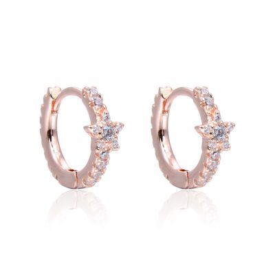Star hoop earrings - Pink