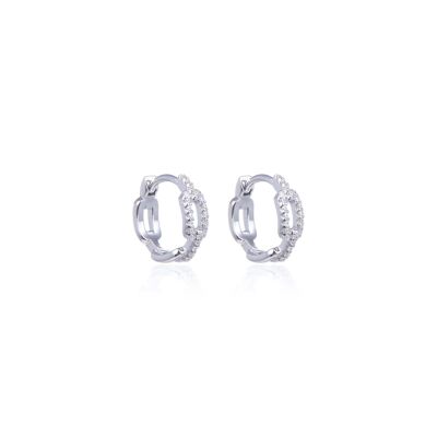 Link hoop earrings - White