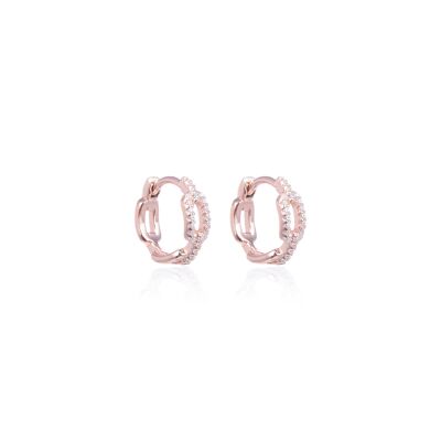 Link hoop earrings - Pink
