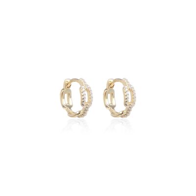 Link hoop earrings - Yellow