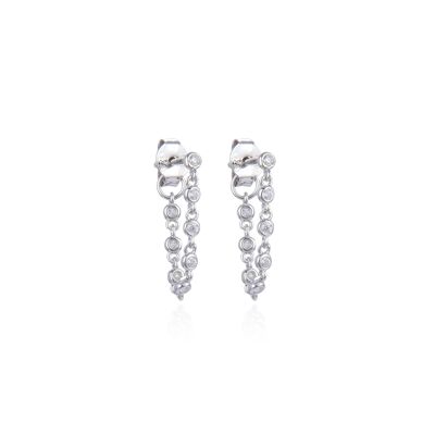 Mini chain earrings - White