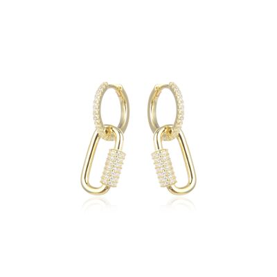 padlock hoop earrings - Yellow