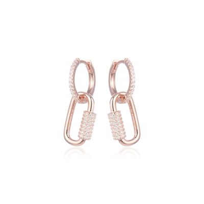 Padlock hoop earrings - Pink