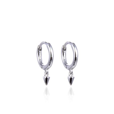 Mini peak hoop earrings 10mm - White