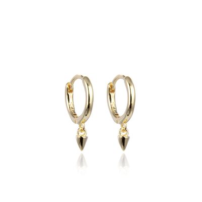 Mini peak hoop earrings 10mm - Yellow