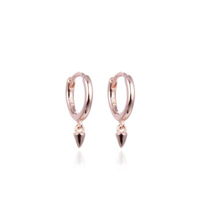 Mini spike hoop earrings 10mm - Pink